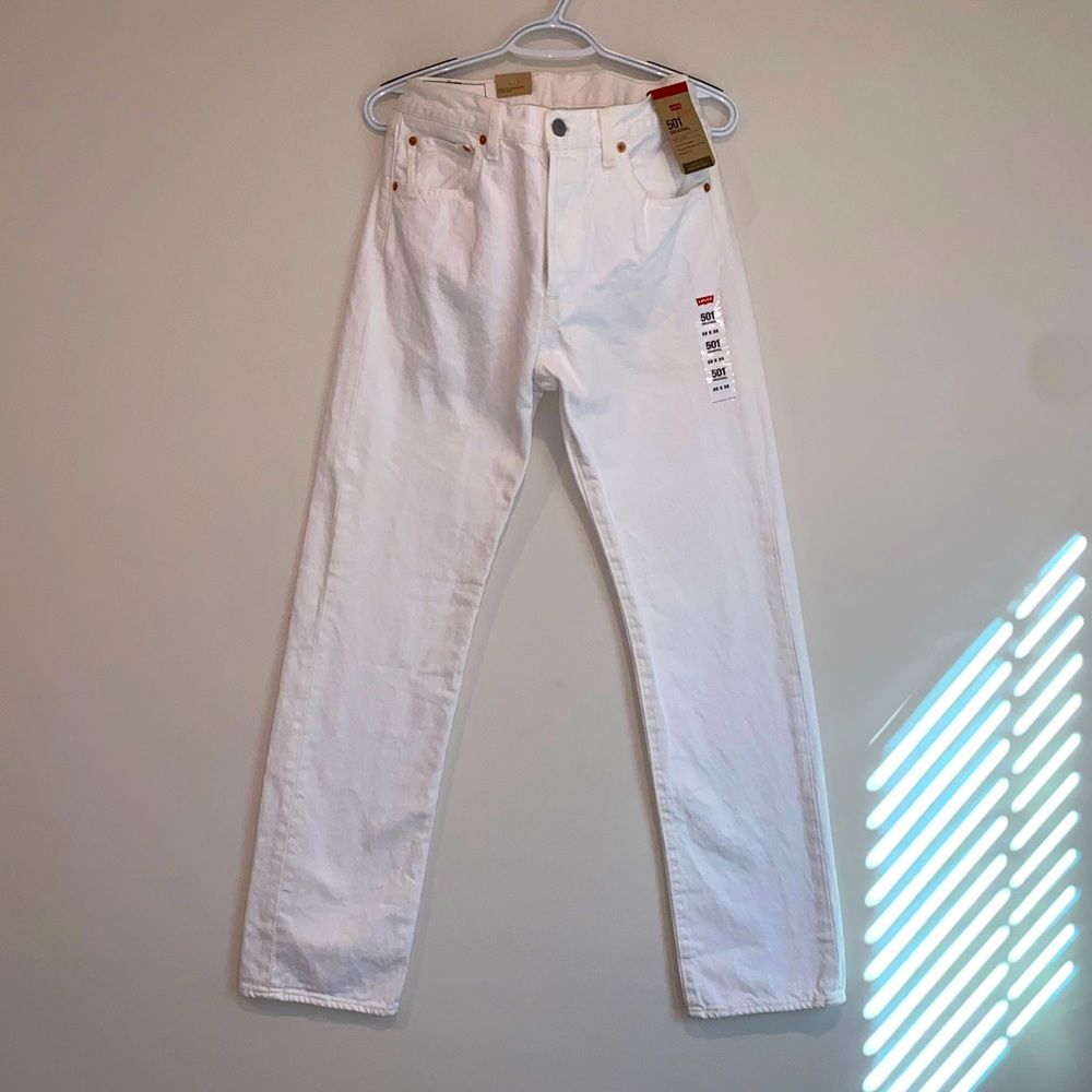 Mens Levi’s 501 White Pant Jeans Brand New
